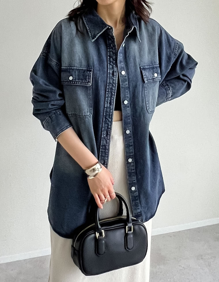 ダブルポケットダンガリーシャツ - トップス通販 | 人気レディース