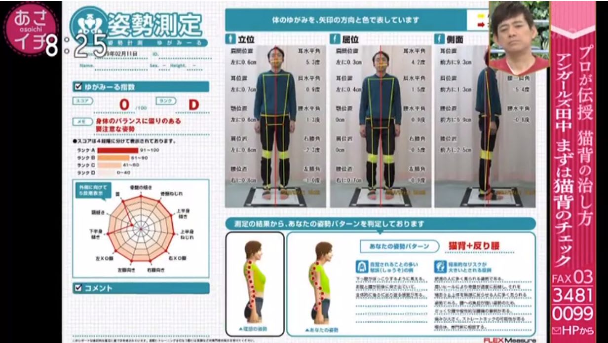 動画】姿勢分析ソフトゆがみーるのTV放送02 - 株式会社ジースポート