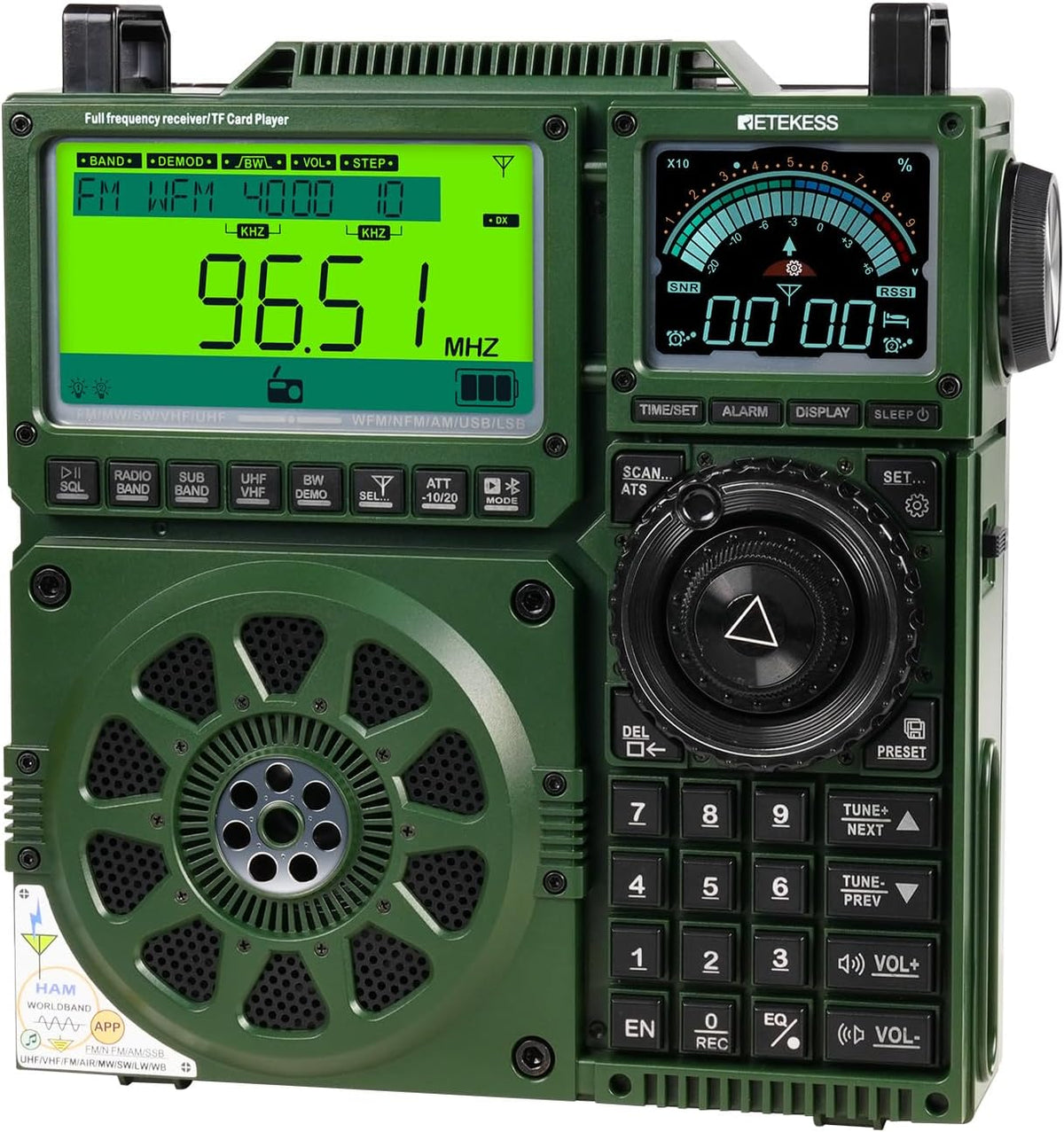 Retekess TR113 短波ラジオ ポータブルラジオ アマチュア無線 フル