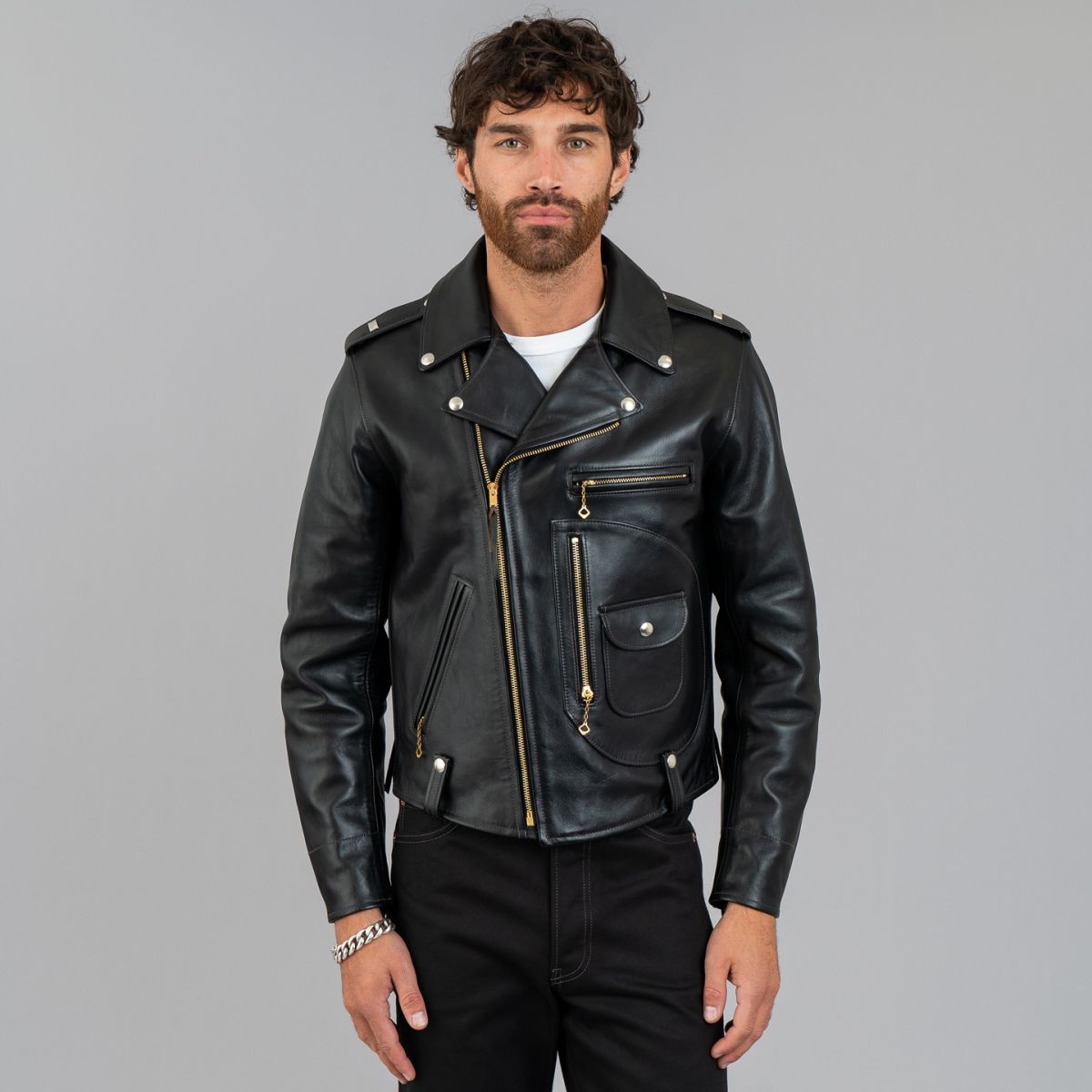 The Real McCoy's Buco J-24 Horsehide Double Rider's Jacket - Black