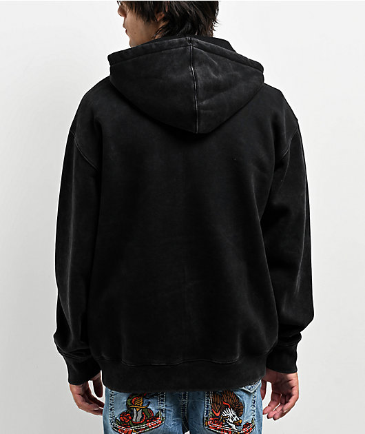 Ninth Hall Big Moves Black Wash Zip Hoodie | Zumiez