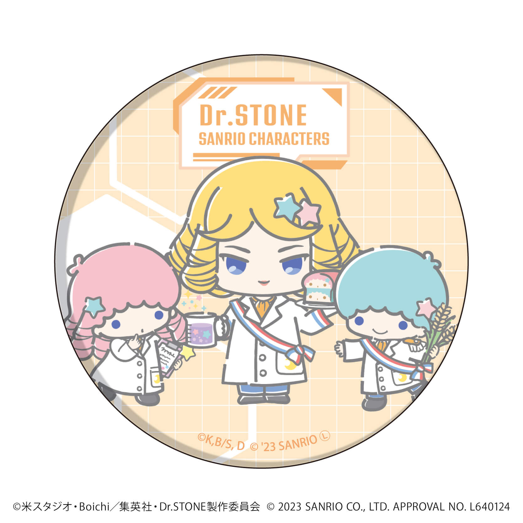 Dr.STONE×サンリオキャラクターズ｜缶バッジ「Dr.STONE×サンリオ