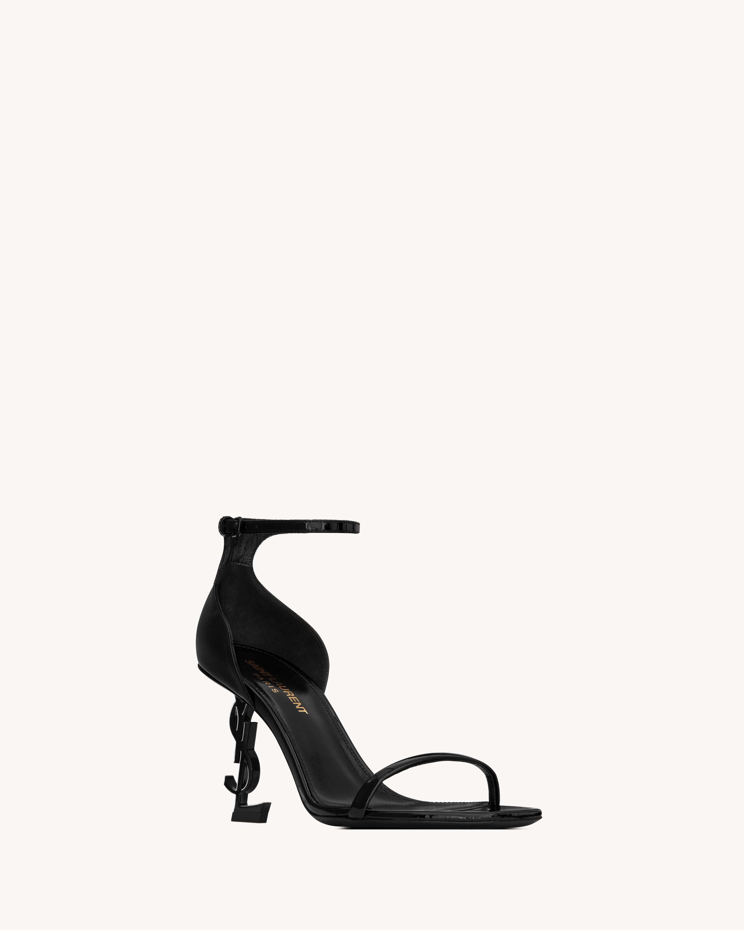 OPYUM Sandals in patent leather in Black | Saint Laurent | YSL EN-US