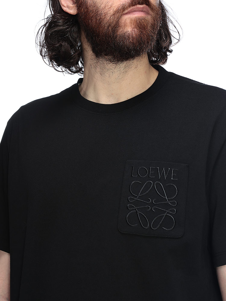 LOEWE (ロエベ) アナグラム刺繍 ポケット クルーネック 半袖 Tシャツ