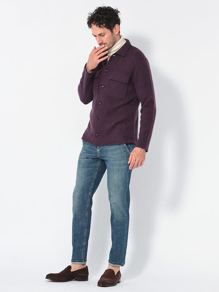 LARDINI (ラルディーニ) ウールブレンド フラップポケット ニット