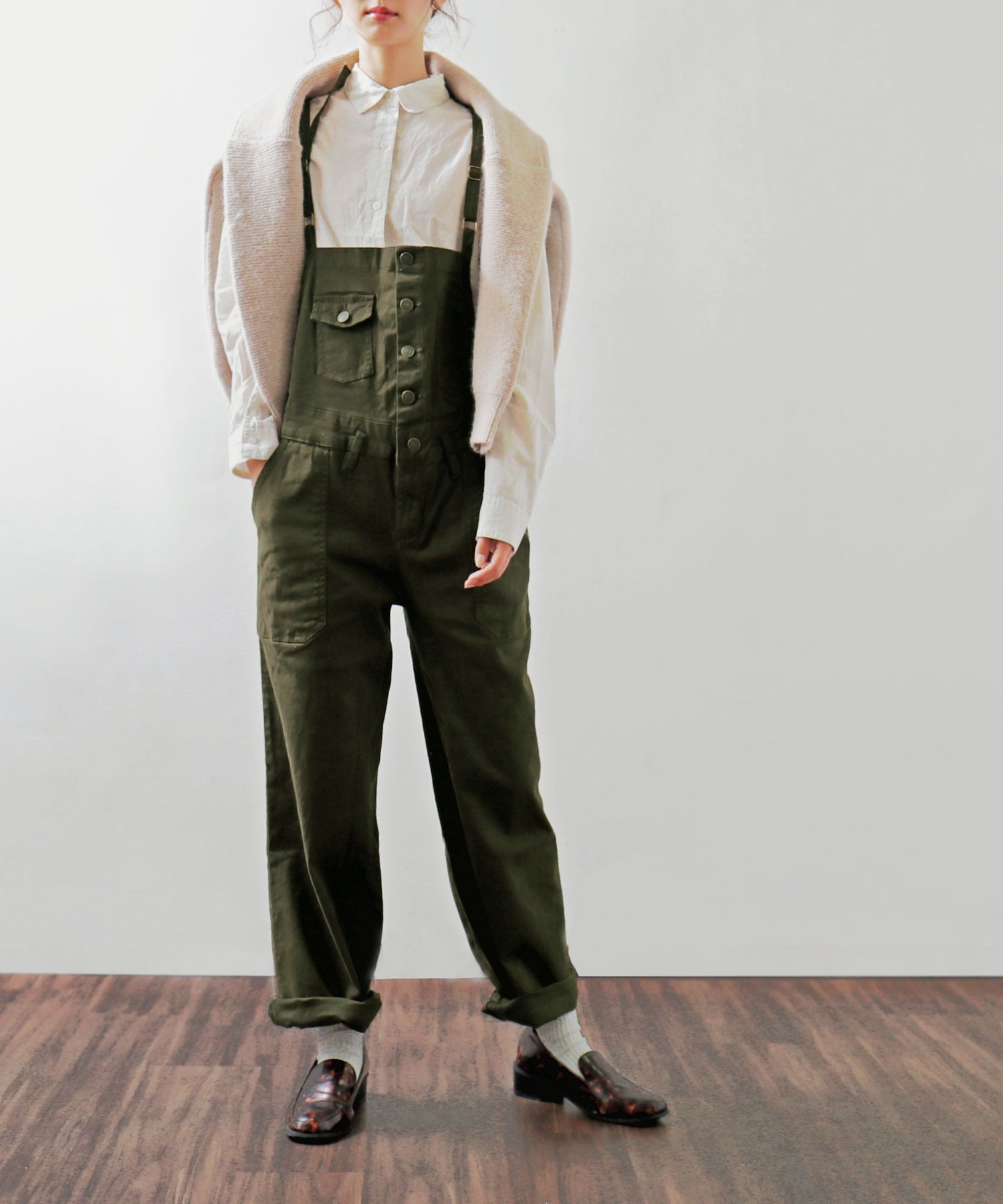 ツィルワイドサロペットパンツ サロペ レディース ワイドパンツ