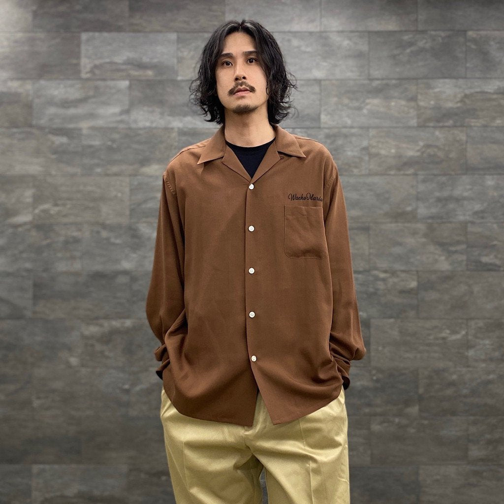 50'S SHIRT L/S -TYPE 2- #BROWN [23SS-WMS-OC16] _ WACKO MARIA