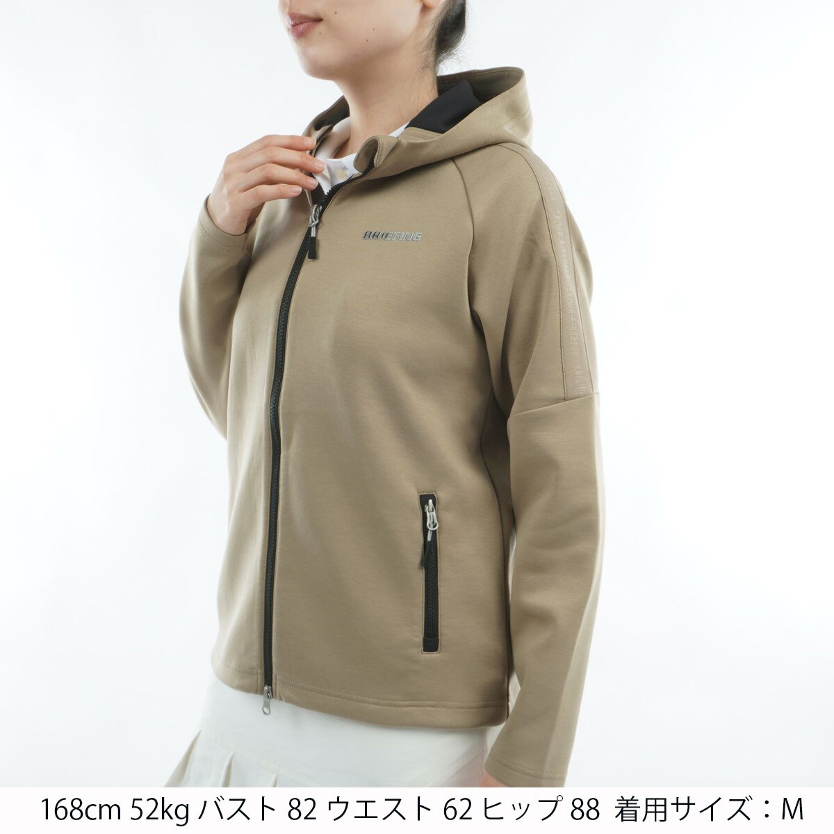 ウォーム ロゴ ライン パーカー レディス(中間着(セーター、トレーナー