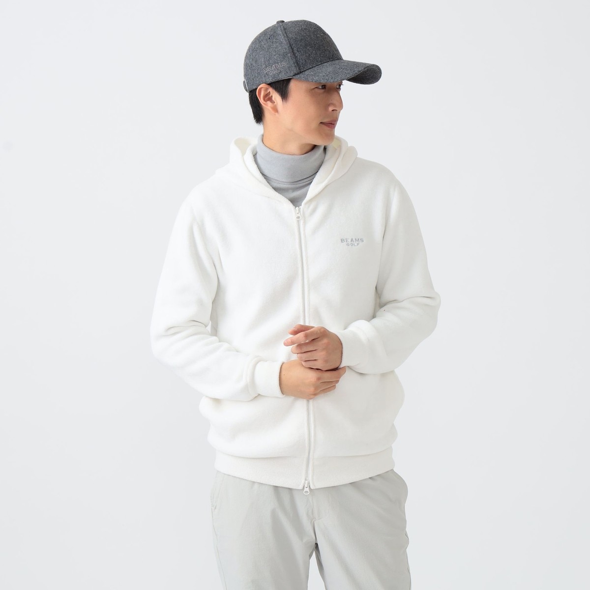 PURPLE LABEL パイル編み フルジップ パーカー(中間着(セーター