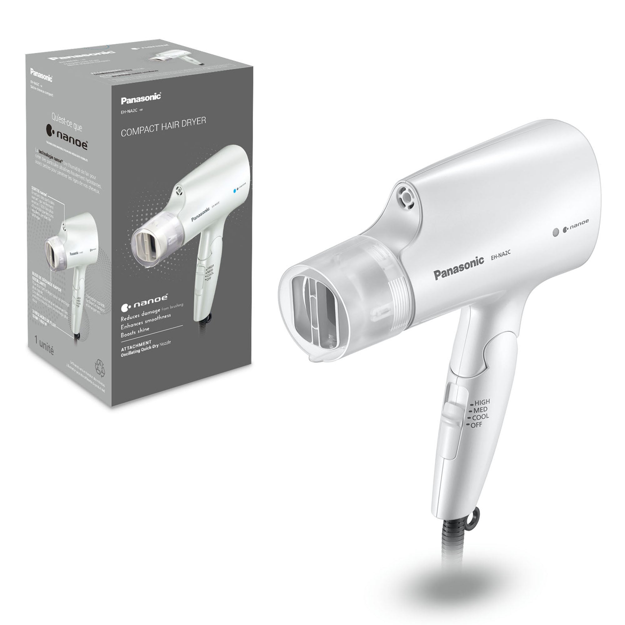 Panasonic nanoe™ Compact Travel Hair Dryer with Oscillating Quick