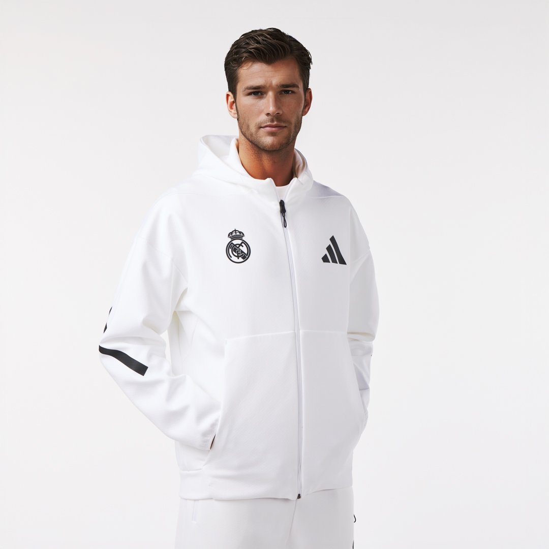 Men's Zip Jacketadidas Real Urban White – レアル・マドリードCF公式