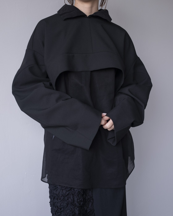 VONIQUE / ENFOLD/ CROPPED PULLOVER (BLK)