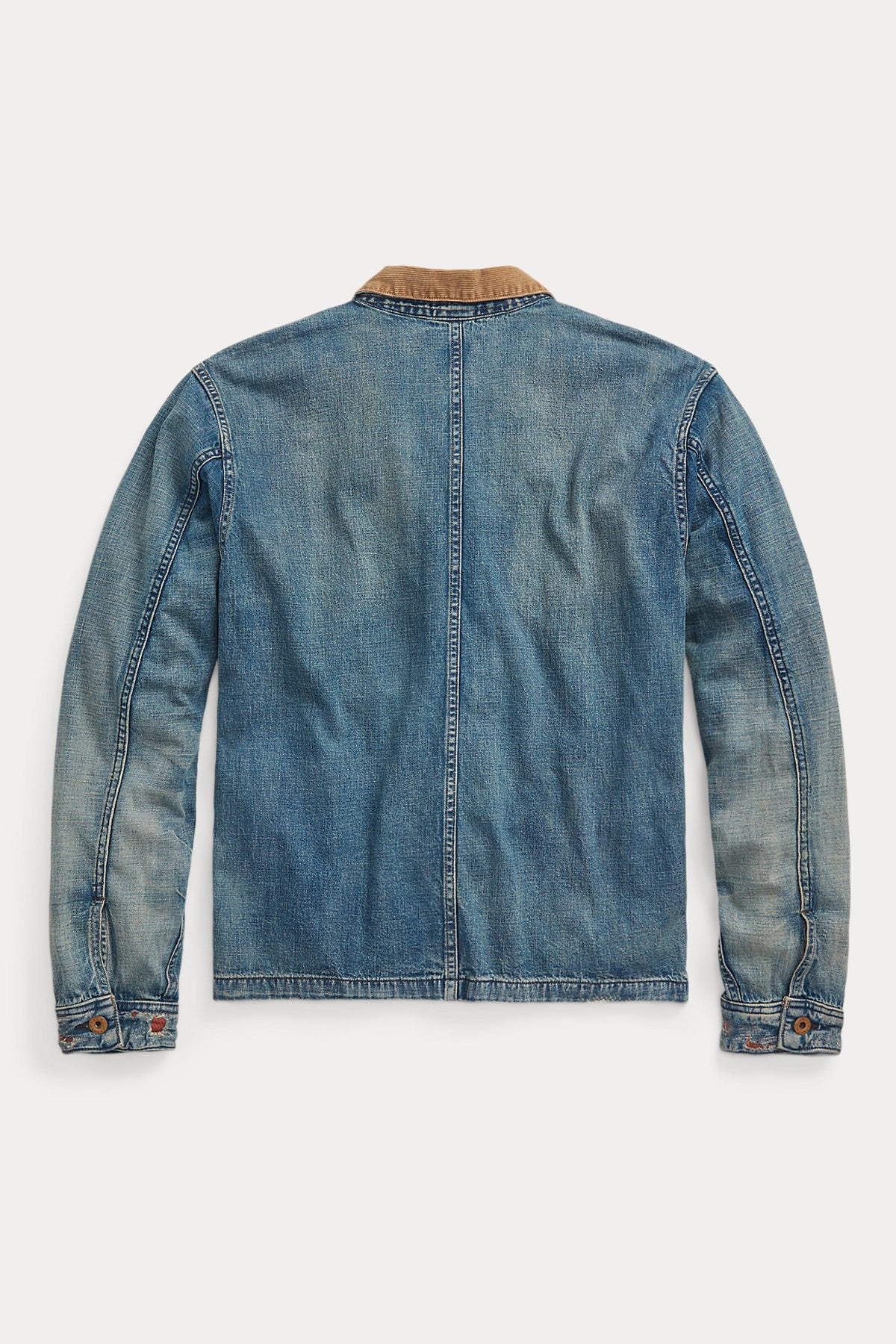 RRL Indigo Cotton-Linen Denim Work Jacket | Repaired Campton Wash