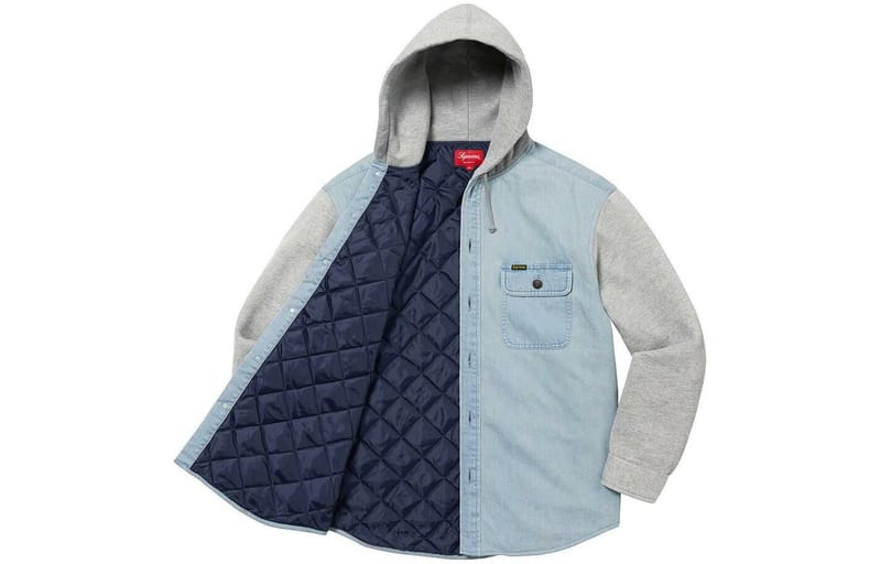 代購】Supreme Fleece Hooded Denim Shirt