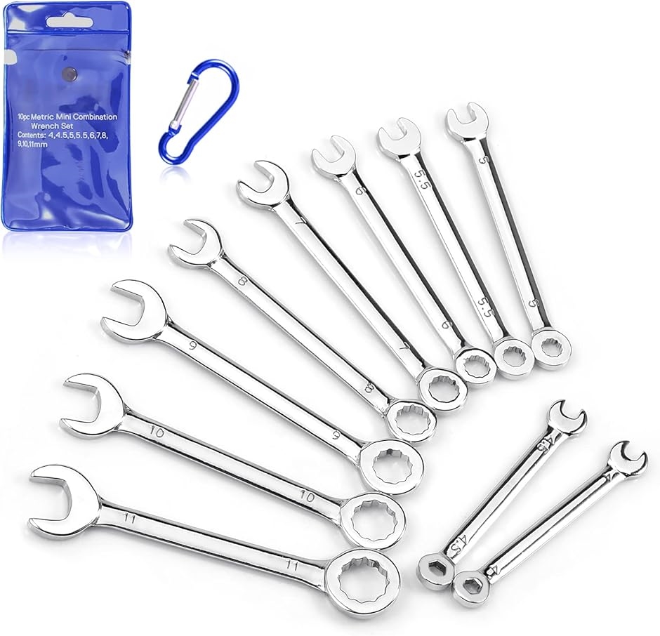 ミニスパナセット 極薄スパナ 10本組 4mm〜11mm コンビスパナセット