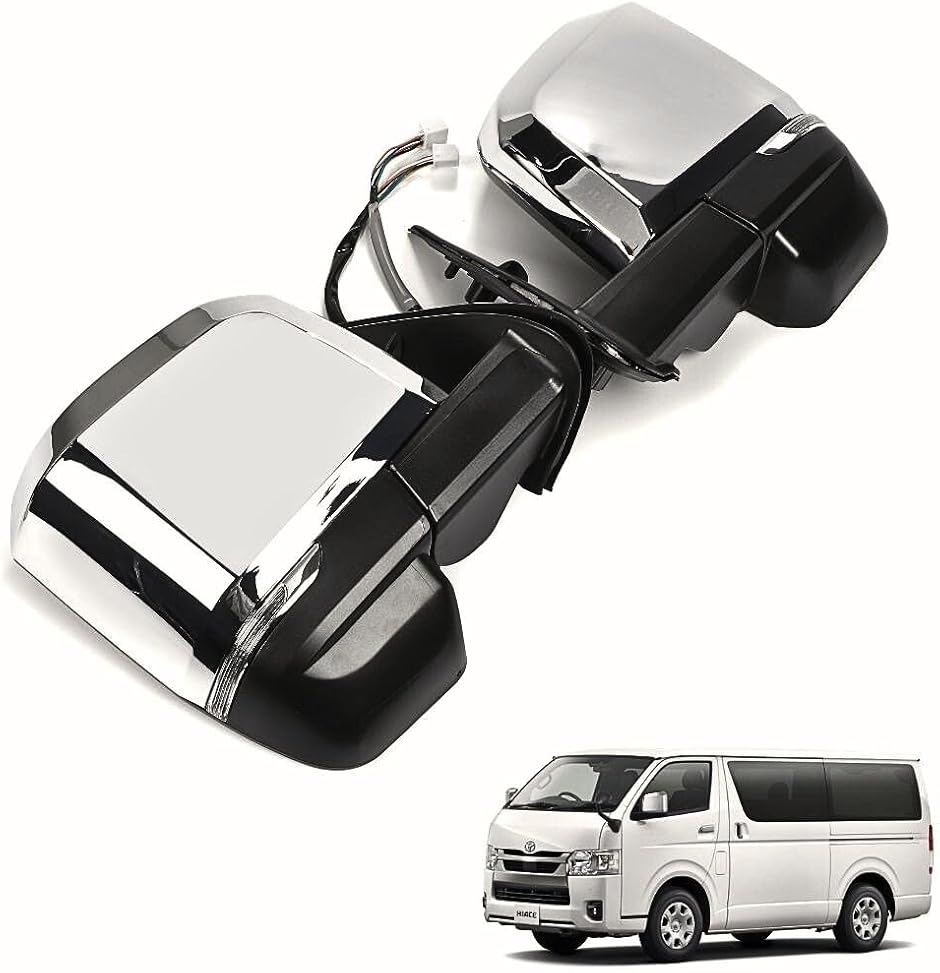 ハイエース200系 全型式対応 6型ルック ドアミラー クロームメッキ