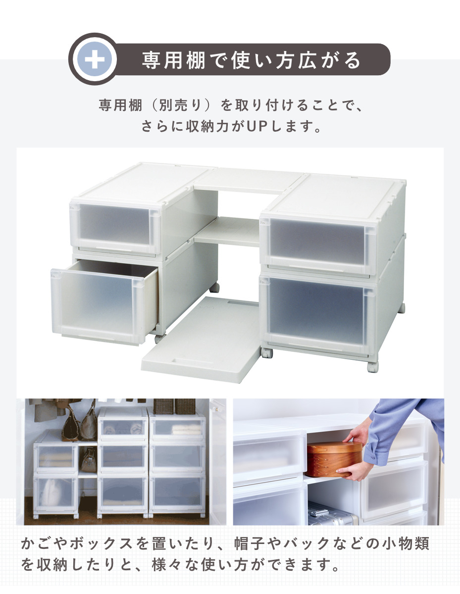 Fits 収納ケース 4個セット 幅40×奥行55×高さ20cm フィッツケース