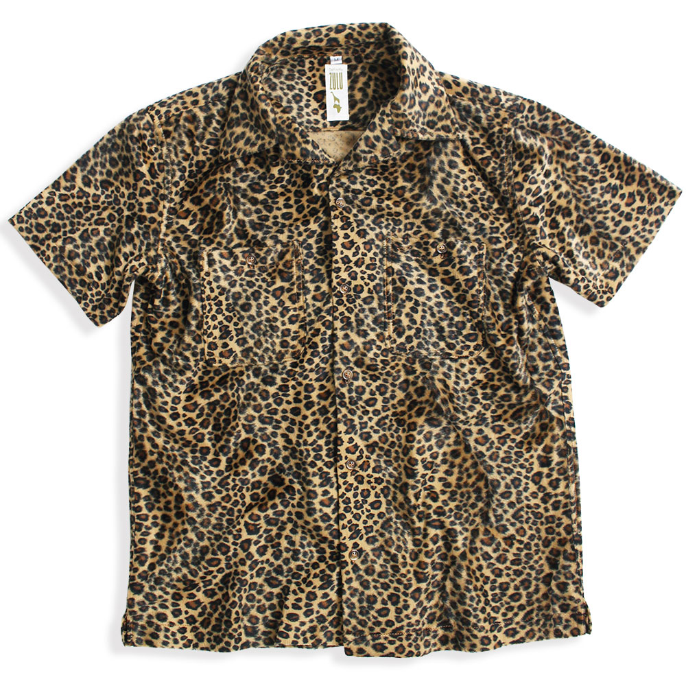 ROCK 豹柄 シャツ レオパード柄 半袖シャツ ボウリングシャツ ヒョウ柄