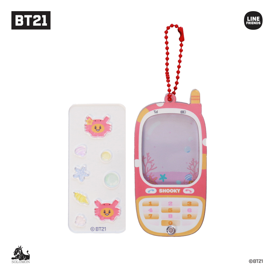 ソロモン商事【BT21 シャカシャカガラケーキーリング】GARAKE PHONE