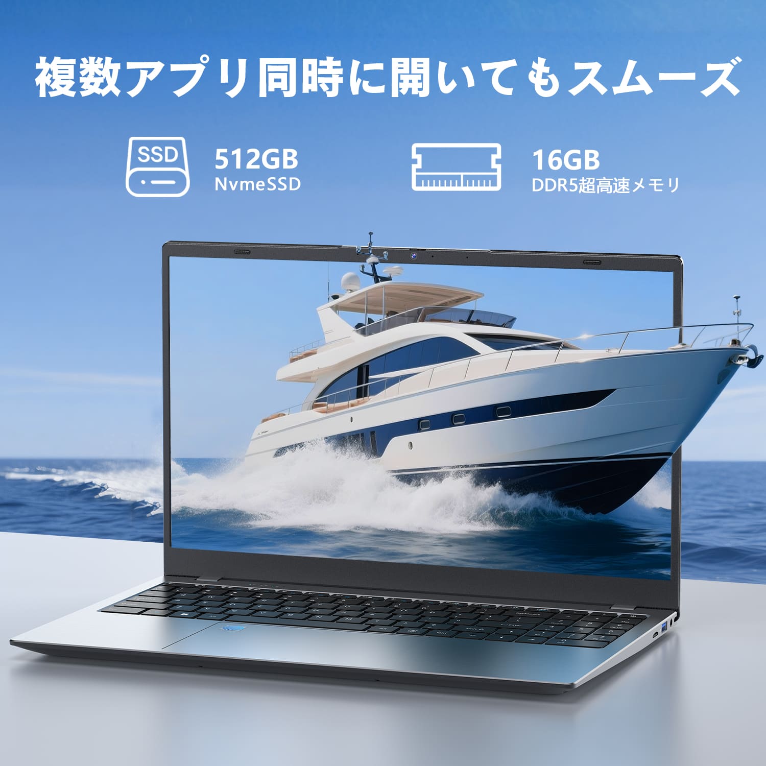 VETESA 新品ノートパソコン 15.6インチ DDR5メモリー16GB 高速SSD512GB