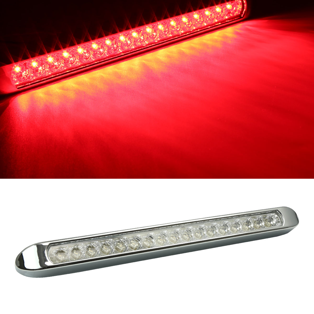 12V/24V LEDマーカーランプ 幅35cm スーパーワイド 汎用 防水 ホワイト