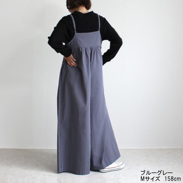 サロペット キャミワイドサロペットパンツ レディース キャミソール