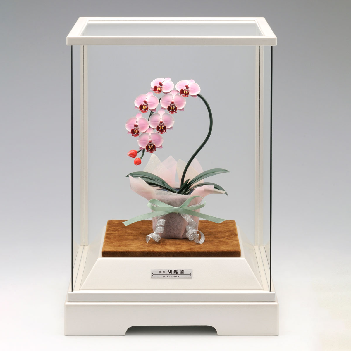 銀製 胡蝶蘭 ピンク DX 53g ( 高級 コレクション 美術品 工芸品 伝統