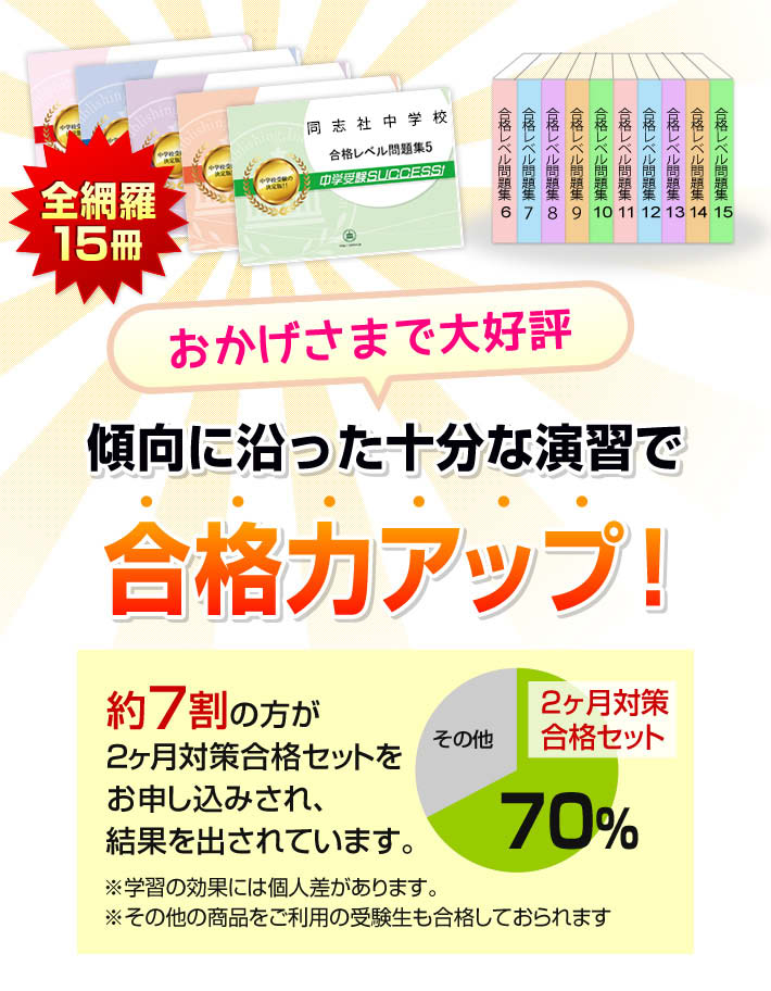2027 同志社中学校・2ヶ月対策合格セット問題集(15冊) 中学受験 過去問