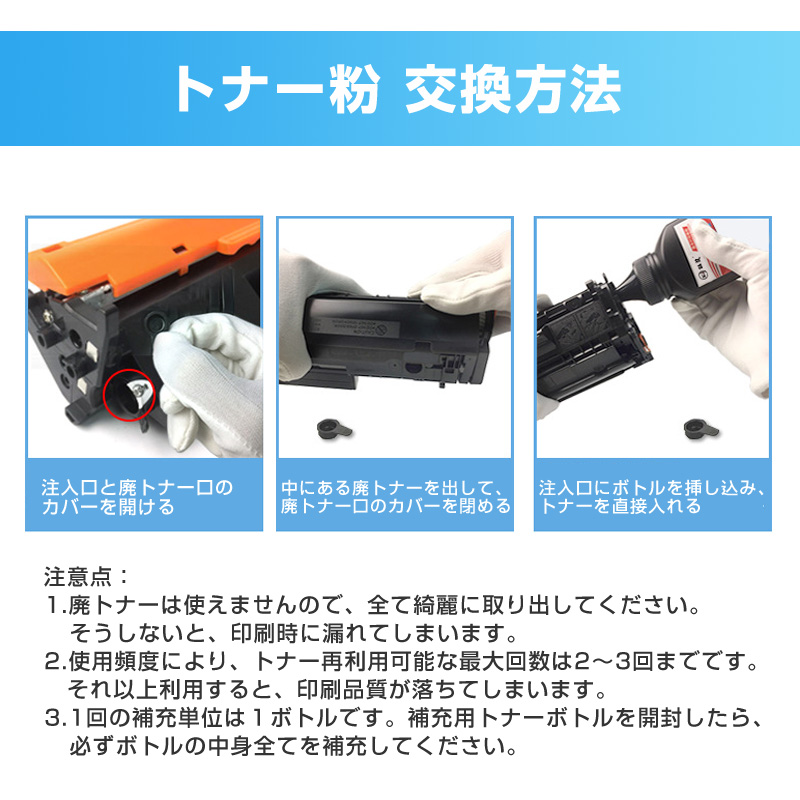 トナーカートリッジ1本と補充用トナー粉3本セット LBP6040 LBP6030用