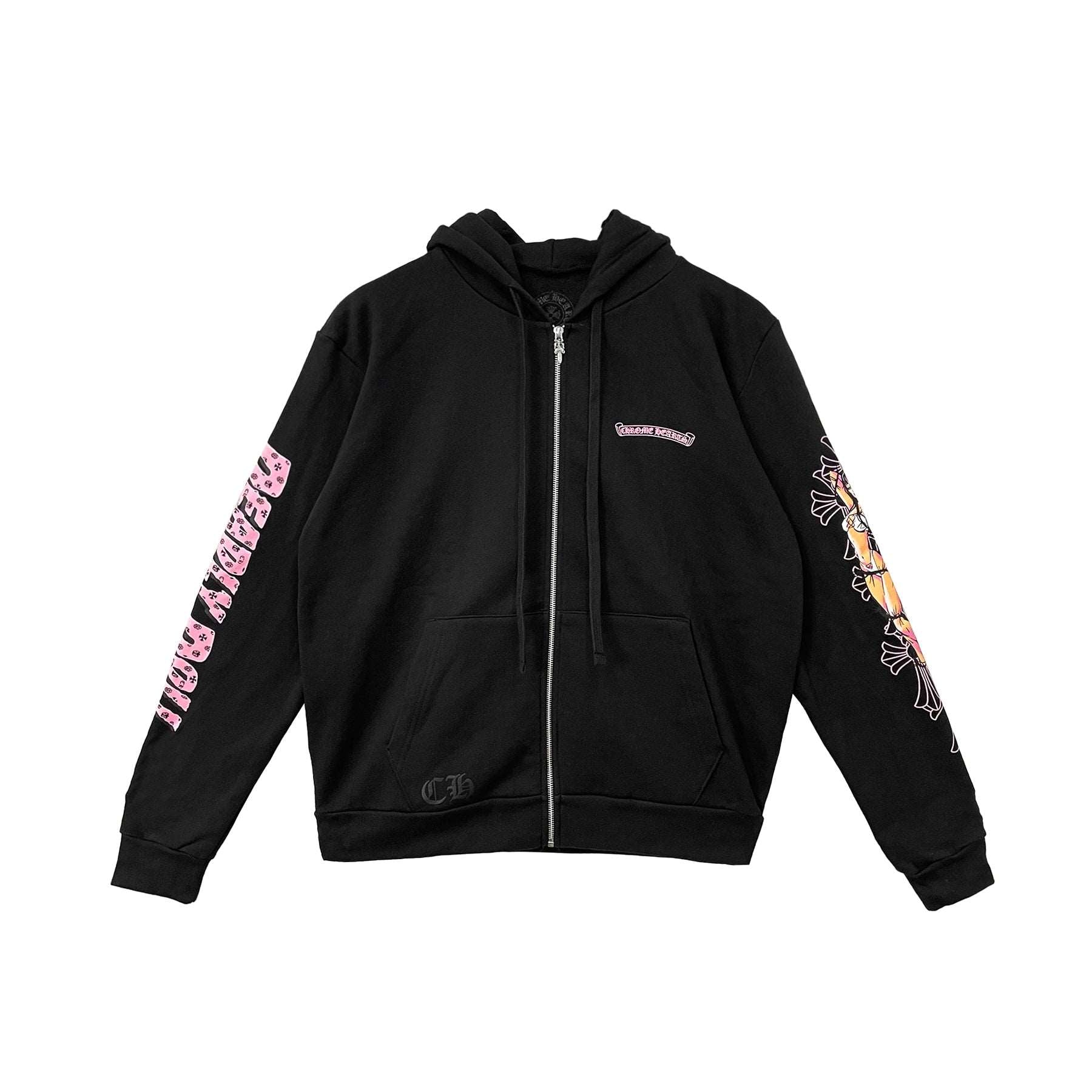 Chrome Hearts Deadly Doll Pink Cross Scroll Logo Hoodie – SHENGLI