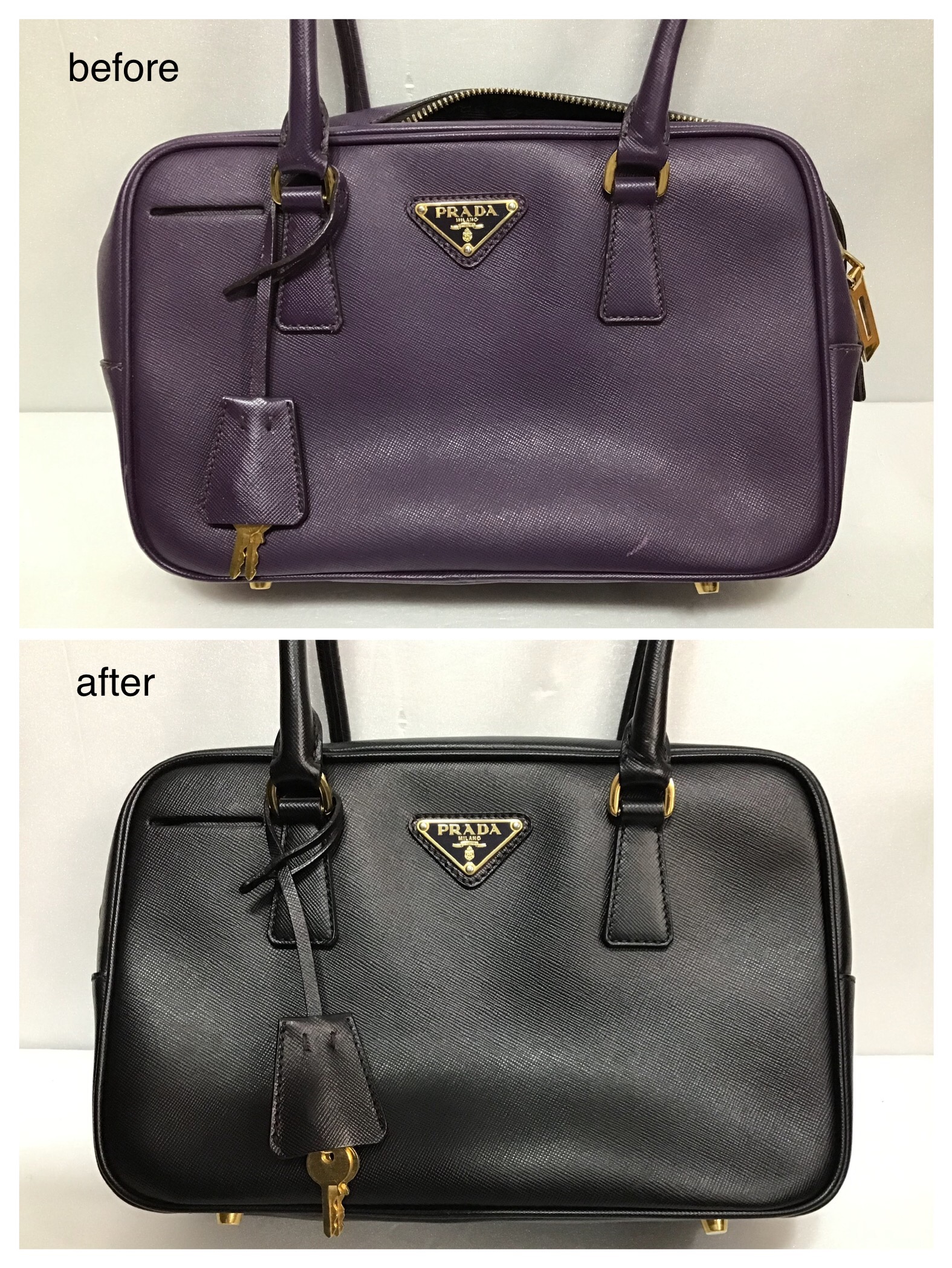 PRADA プラダ サフィアーノレザー リ・カラー | 靴・バッグ(鞄)の修理