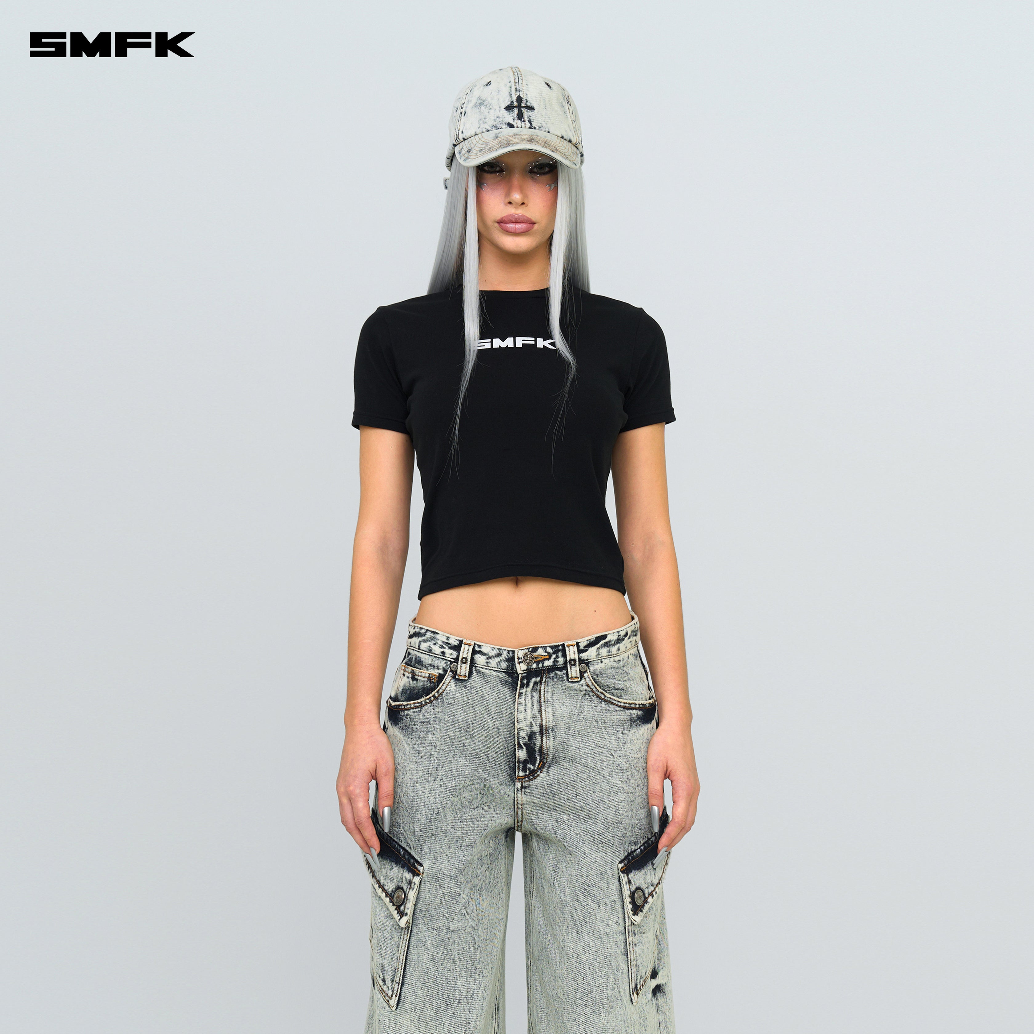 WildWorld クロス デニム クリーム ベースボール キャップ – SMFK Official