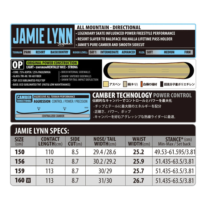 LIBTECH リブテック JAMIE LYNN 25-26 スノーボード ボード