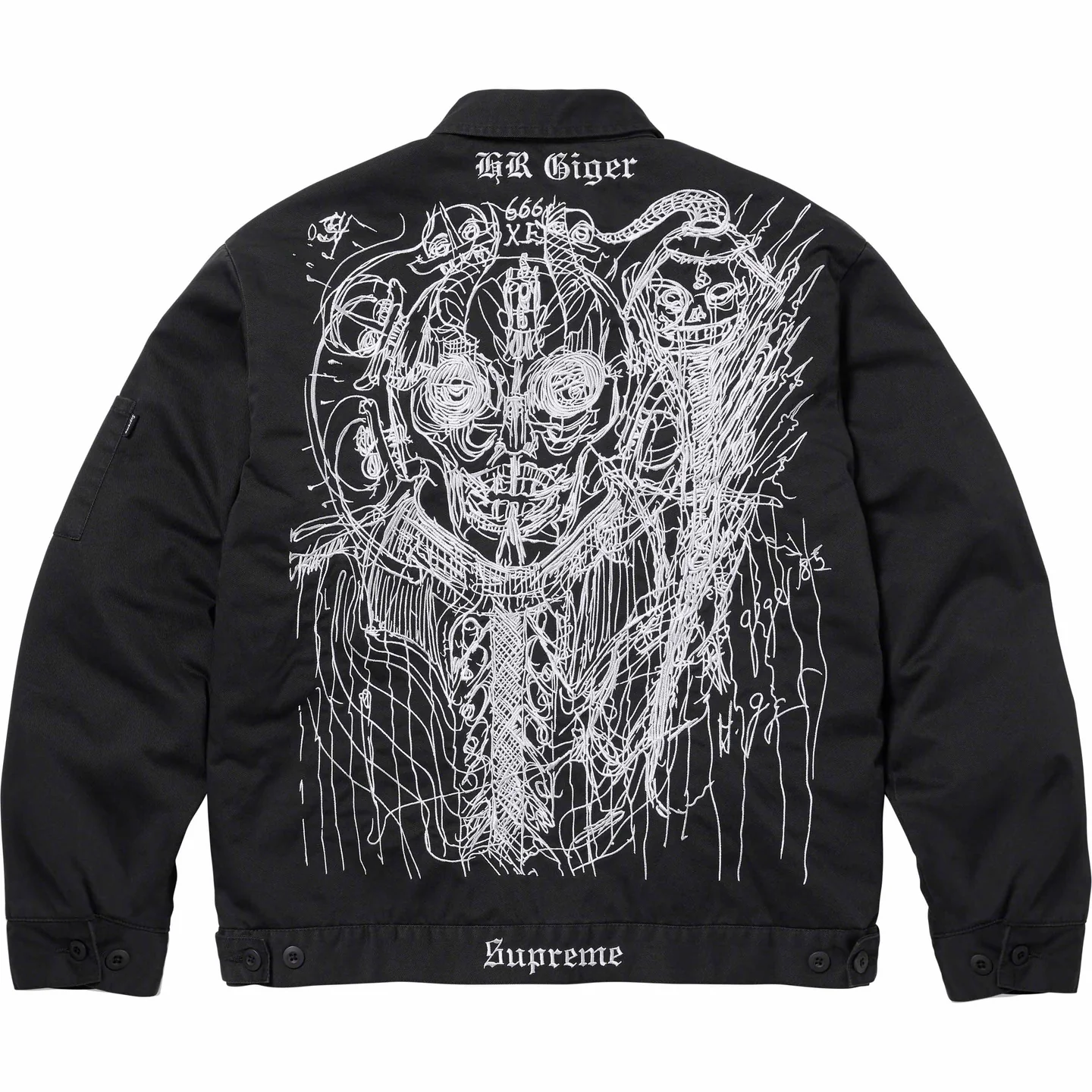 H.R. Giger Embroidered Work Jacket | Supreme 23fw