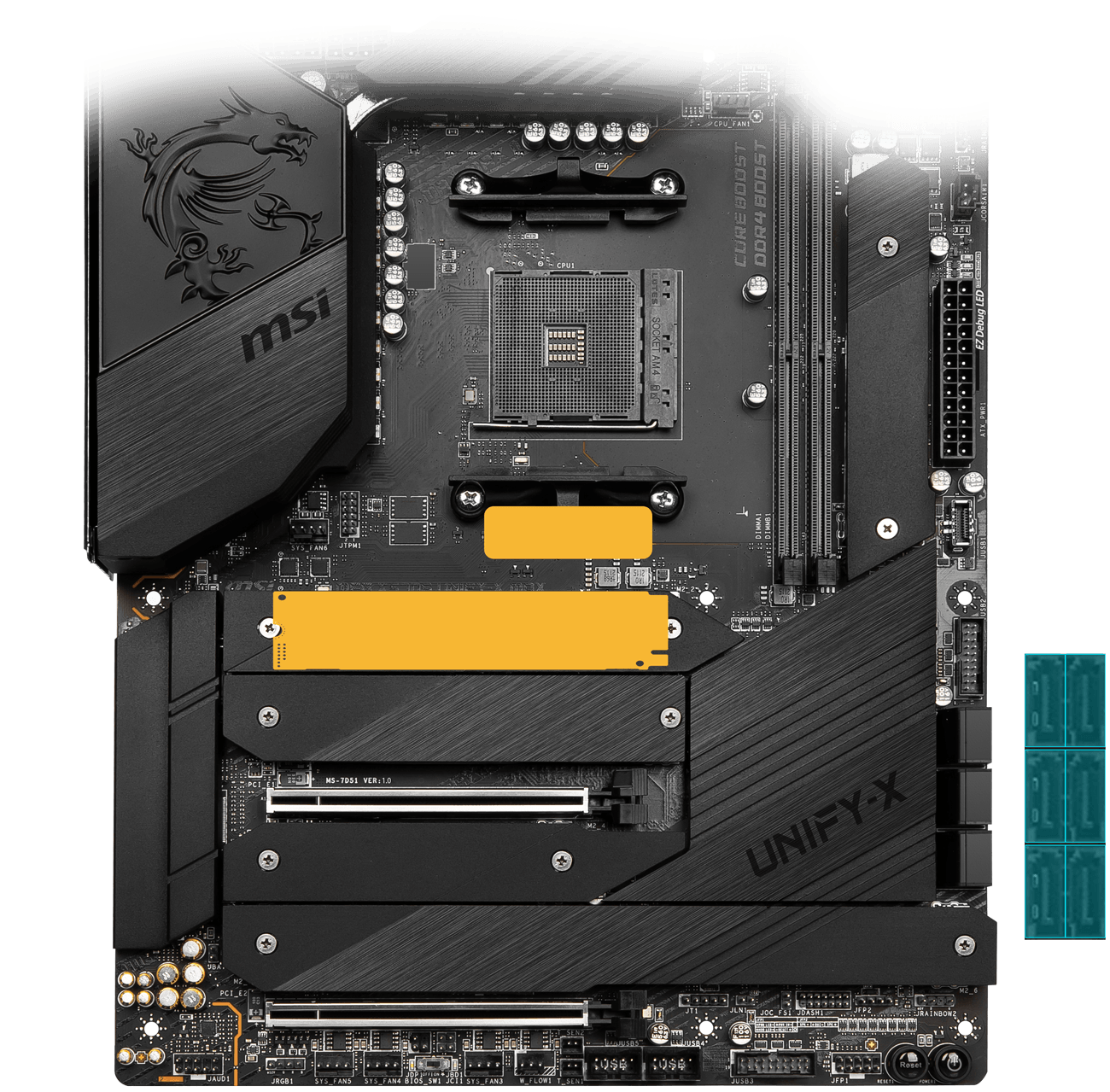 MSI MEG X570S UNIFY-X MAX - 6 x Gen4 M.2, Direct 16+2 Phase 90A