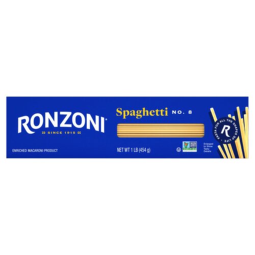 Ronzoni No. 8 Spaghetti Pasta, 1 lb - King Kullen