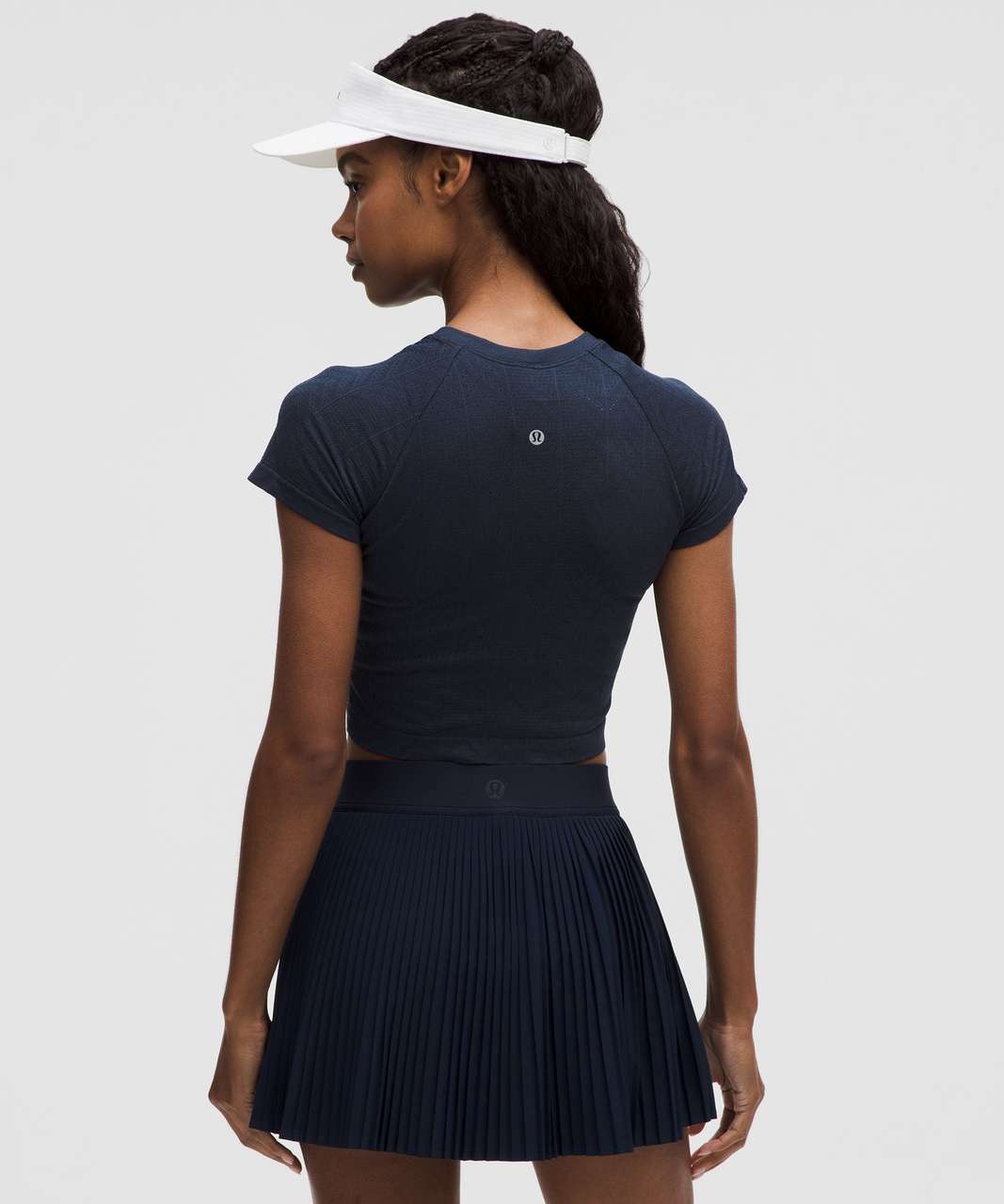 Lululemon Swiftly Pointelle Cropped Short-Sleeve Shirt