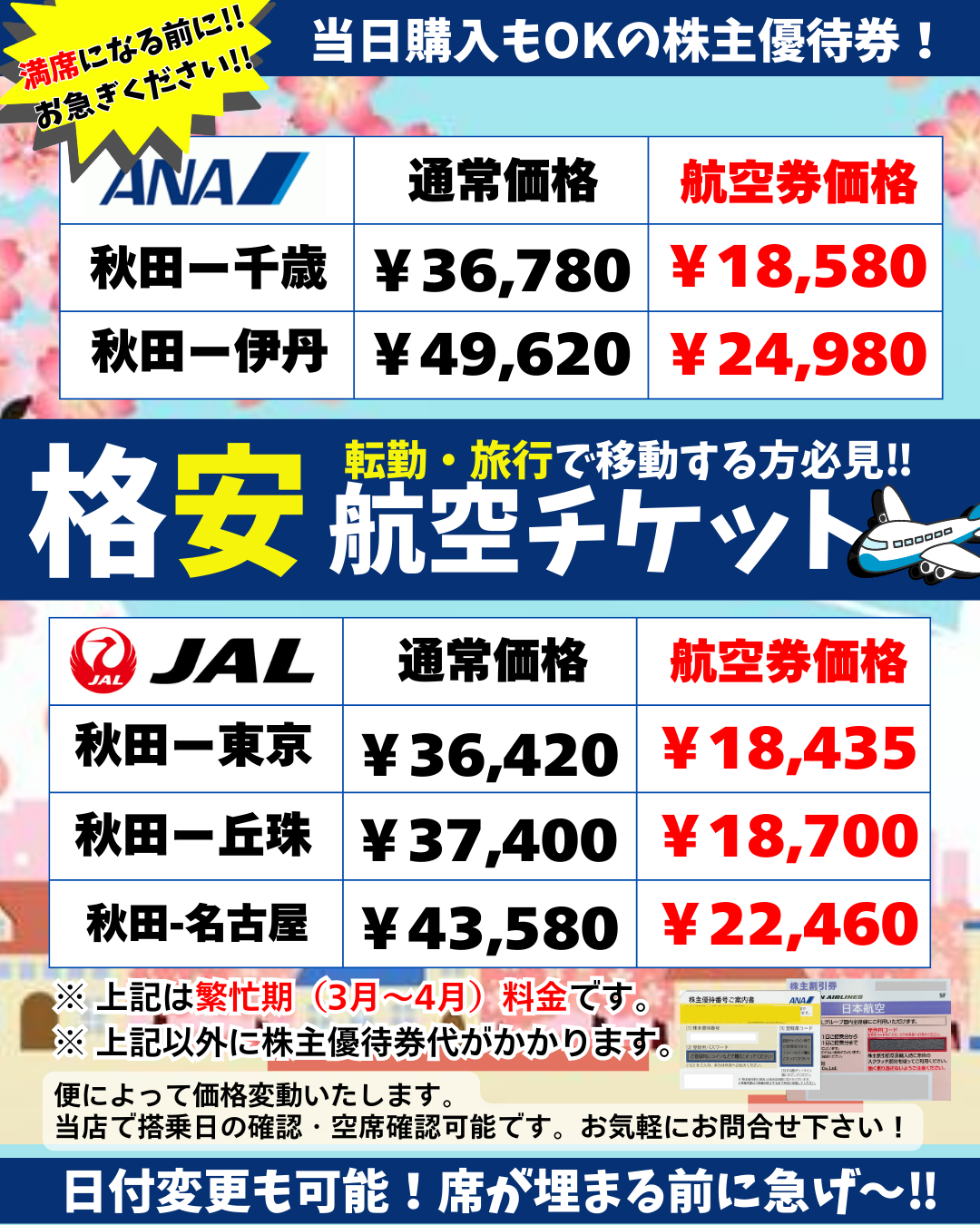 格安販売】ANA・JAL株主優待券 日本海チケット・パピルス～あなたの街