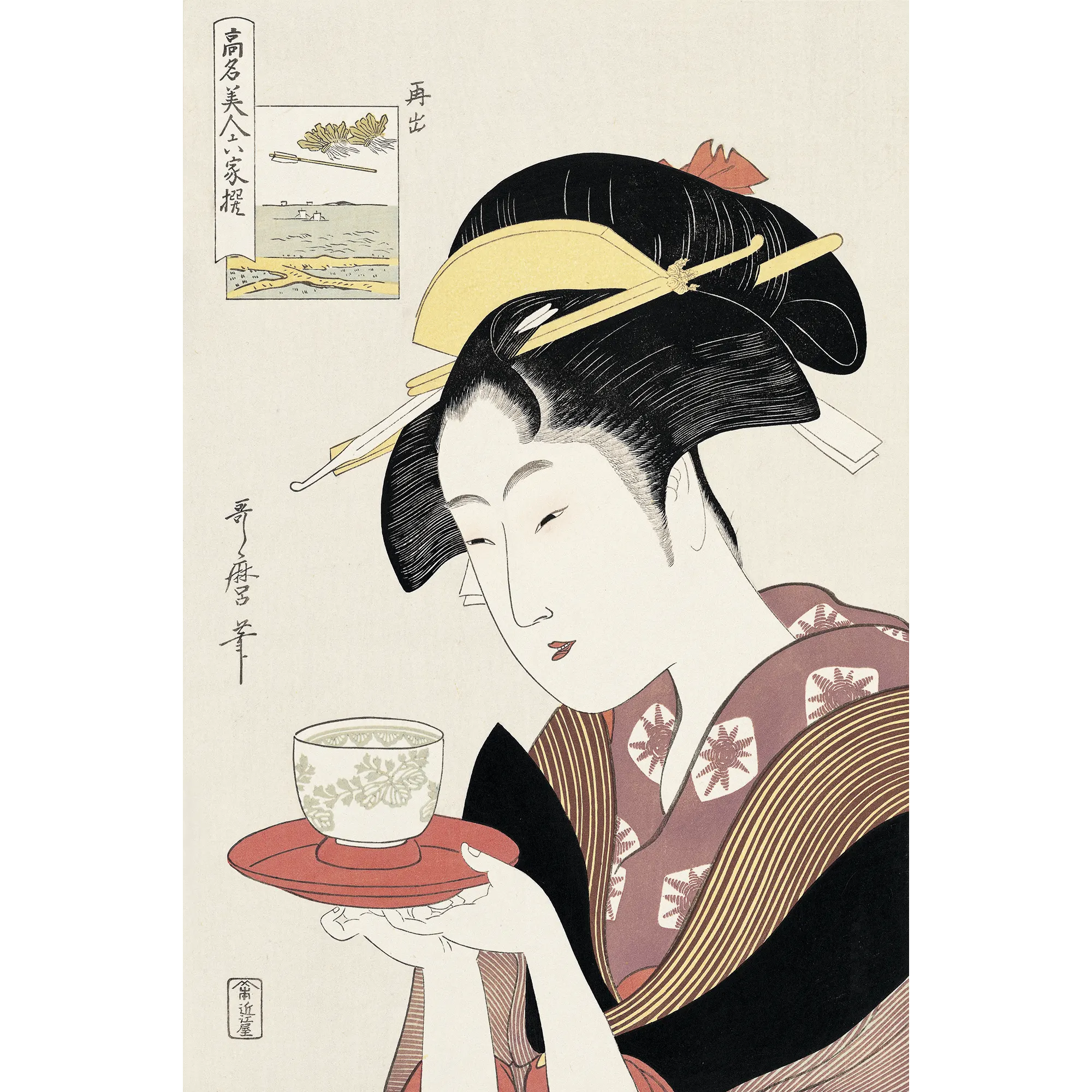 Kitagawa Utamaro（喜多川歌麿） 喜多川歌麿「高名美人六家撰」全6図
