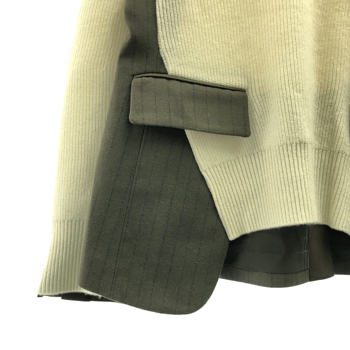 美品】 sacai / サカイ | chalk stripe knit pullover / 異素材