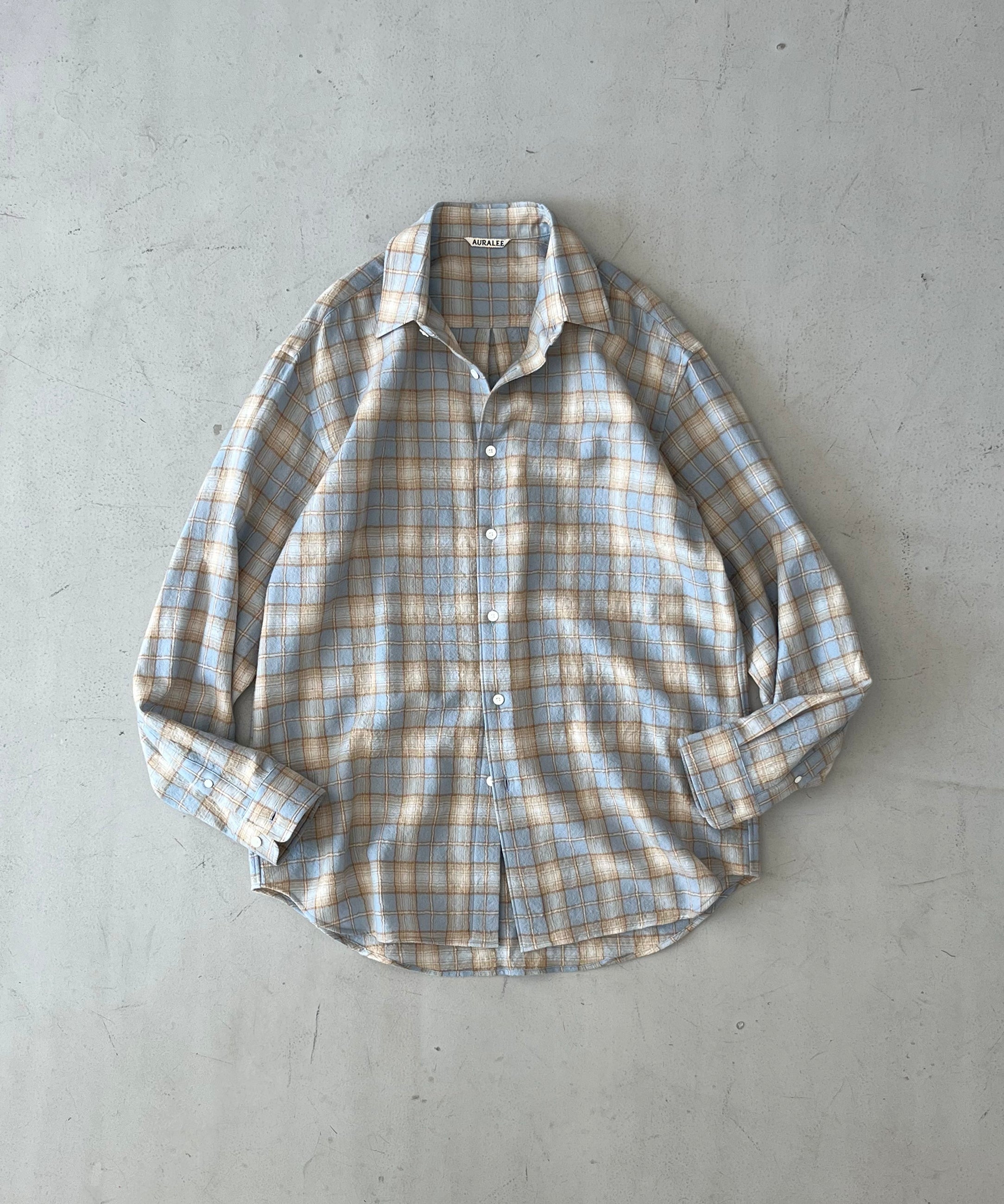 AURALEE【オーラリー】Airy wool check shirt 