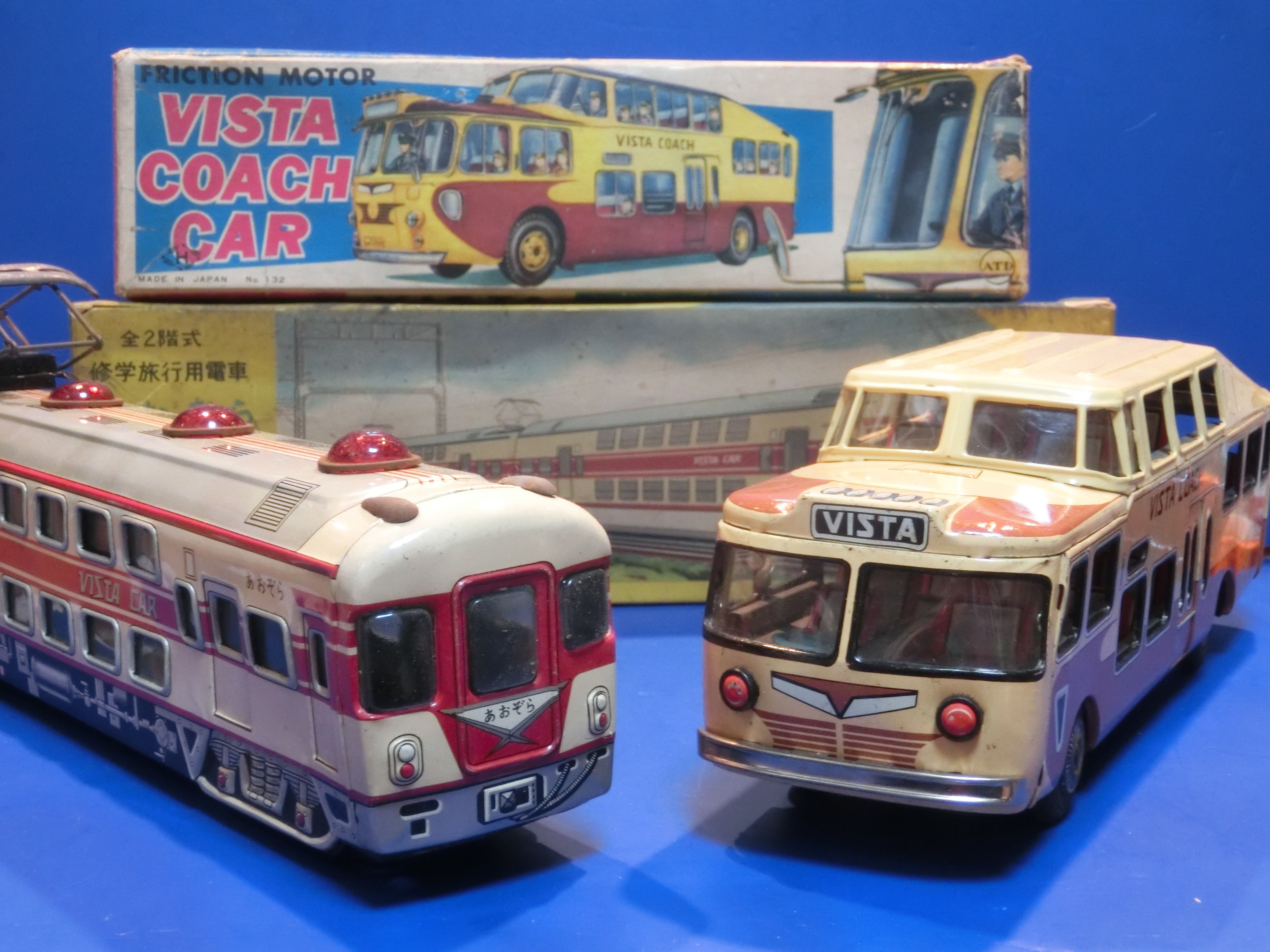 ☆浅草玩具1960年近鉄ビスタコーチ20100系あおぞら ～ブリキ自動車