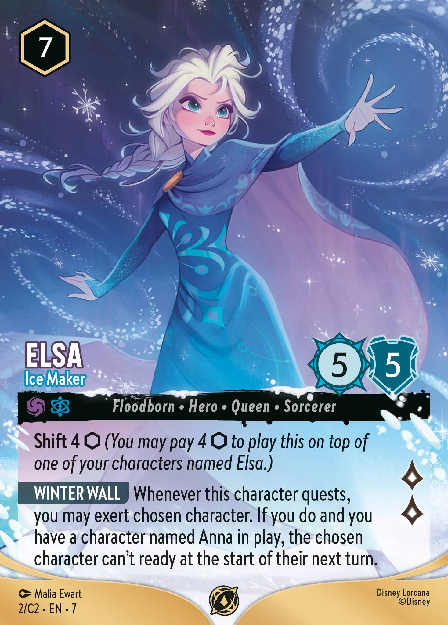 001-041 Elsa - Snow Queen Lorcana Card | Disney Lorcana