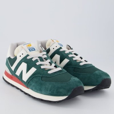 Tênis New Balance 574 V2 Verde e Laranja | Dafiti