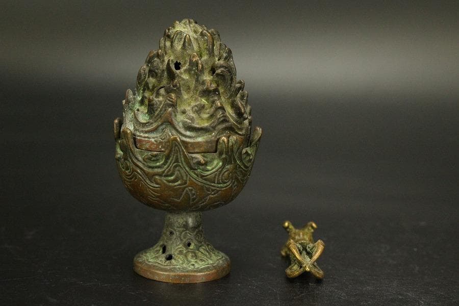 仏教美術 古銅 豆 博山炉 五鈷杵 二件 古美術(LC994) - メルカリ
