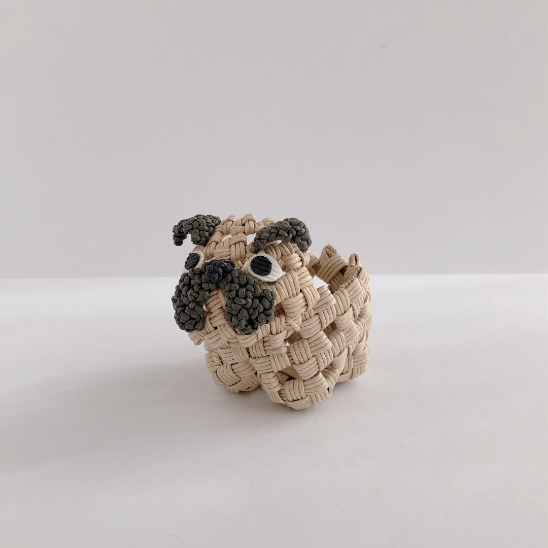 石畳編みミニミニ動物かごレシピ パグとフレンチブル - eco craft FIKA