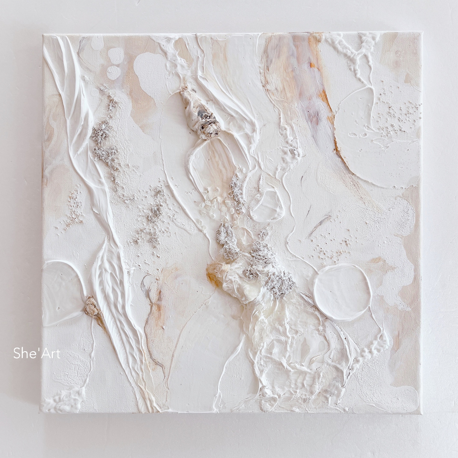 原画𝙇・mixed media・ミルクティー モダンアート・北欧・絵画