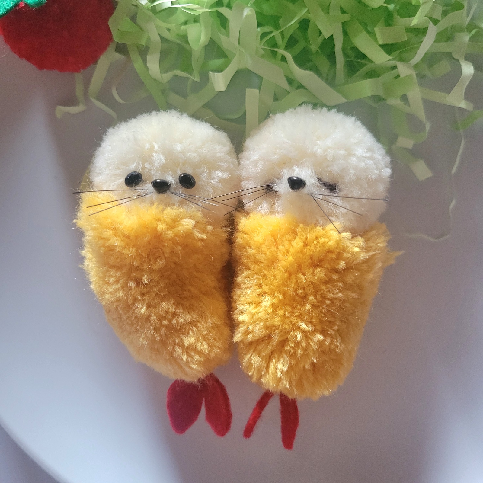 受注生産】エビフライあざらし🍤のぬいぐるみ 手のひらサイズ ポンポン