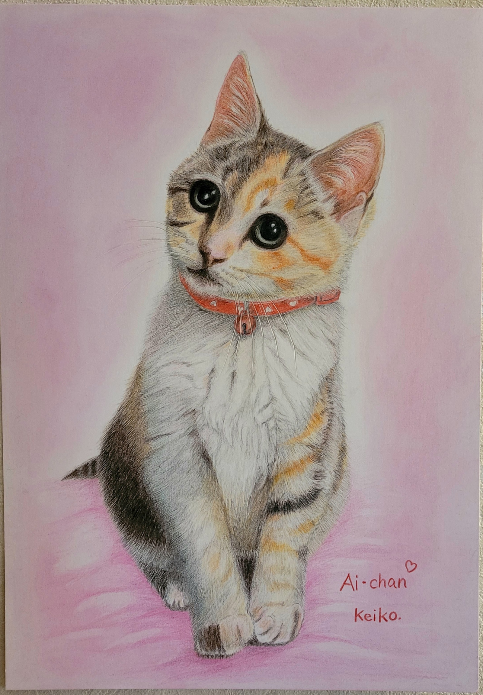虹色鉛筆画 オーダーメイド 色鉛筆画 犬の絵 猫の絵 似顔絵 ねこ いぬ