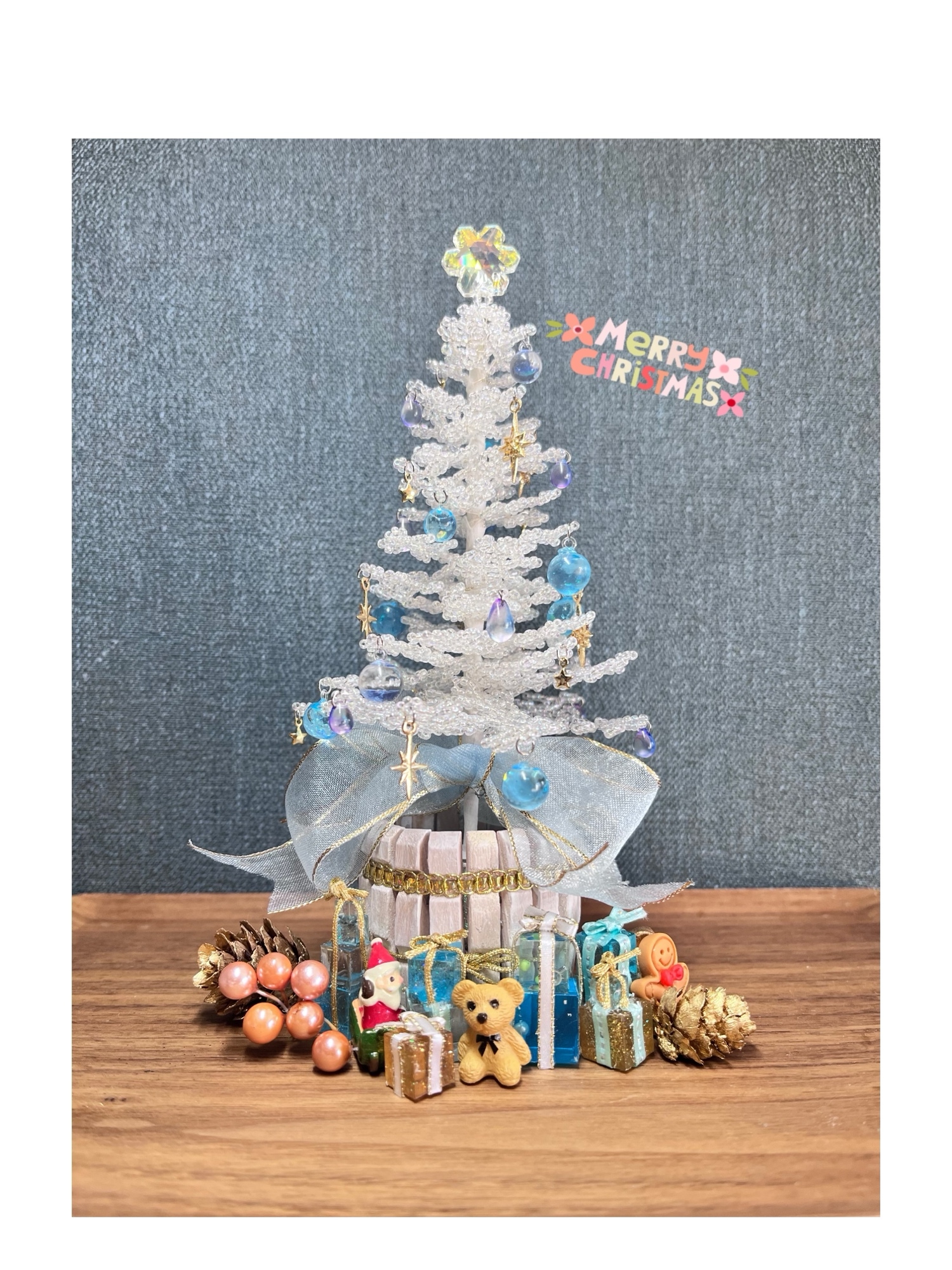 15cm]ビーズクリスマスツリー - white fairy | minne byGMOペパボ 国内